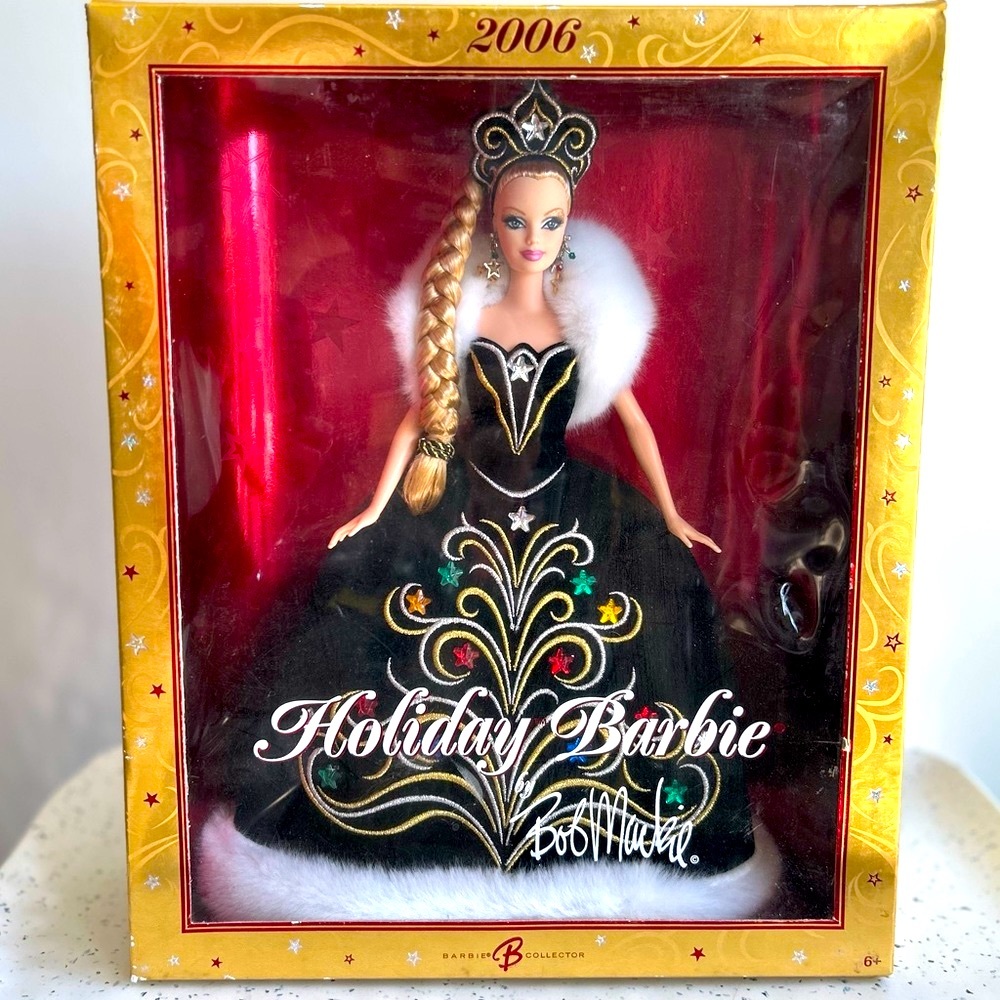 Bob Mackie Barbie 2006 Holiday Christmas Barbie Doll By famous designer